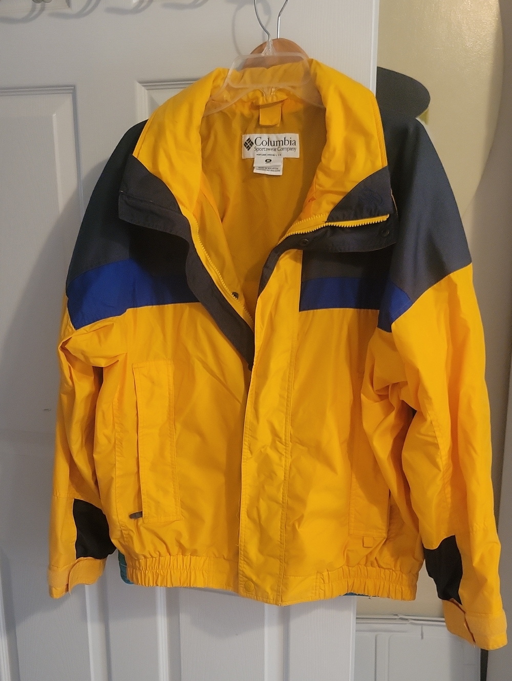 Columbia SzMed Yellow Colorblock Outdoor Water resistant Jacket